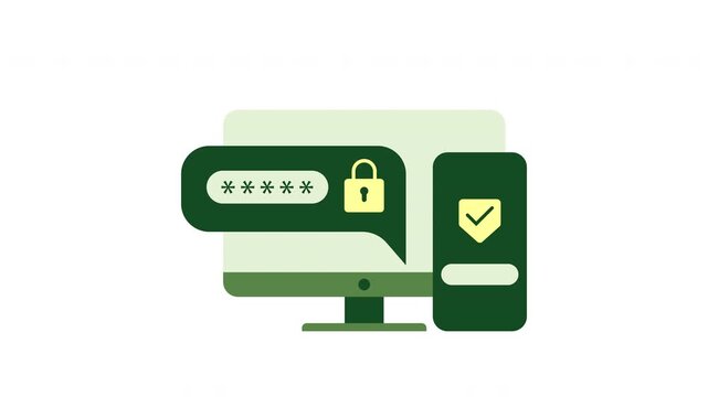 Multi Device 2FA Login Concept 2D Animation 4K &ndash; Secure Account Verification on Desktop and Mobile