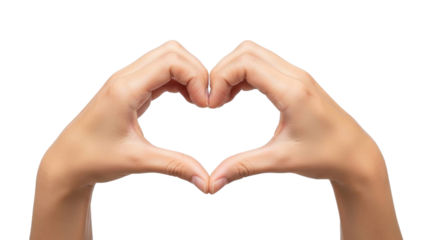 Hand Heart Shape Gesture on Transparent Background PNG