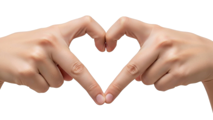 Heart Shaped Hand Gesture on a Transparent Background PNG Image