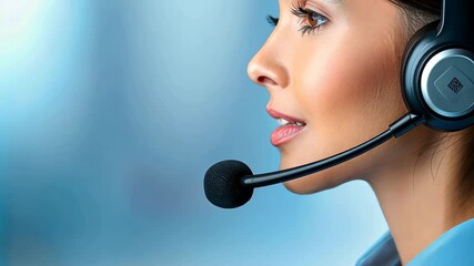 Support Specialist: A dedicated specialist provides clear and compassionate support through a headset in a professional, modern environment, symbolizing helpfulness and empathetic service.