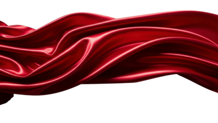 Red Silk Fabric Swirl on a Transparent Background PNG
