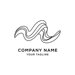 Abstract wavy line art logo design for company branding.