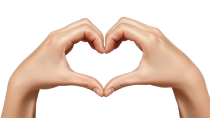 Hands Forming Heart Shape on a Transparent Background PNG Image