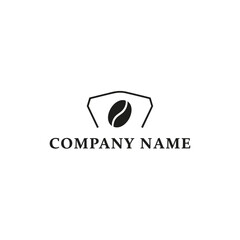 Obraz premium Minimalist Coffee Bean Logo Design for a Company Name.