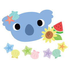 可愛いコアラのマーク　夏の貝殻