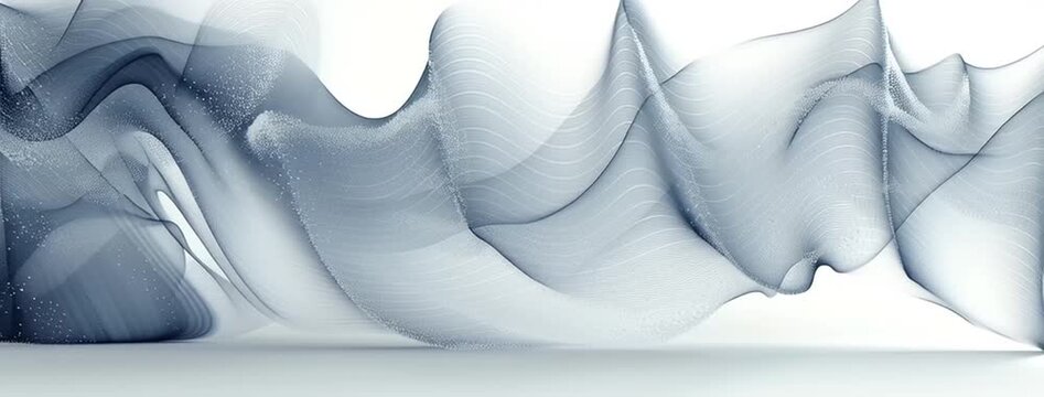 wide panoramic abstract moving gray color smoke wave animation video in white background 