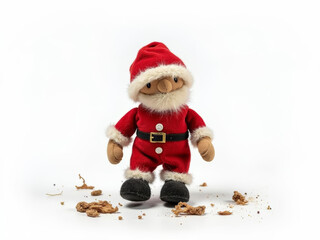 Cute Santa doll with festive attire and playful expression