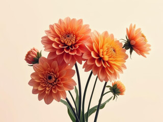 Vibrant orange flowers in delicate arrangement