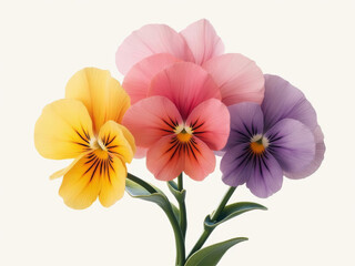Vibrant pansy flowers in various colors, showcasing beauty