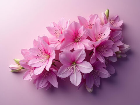 Beautiful pink flowers arranged elegantly on soft background
