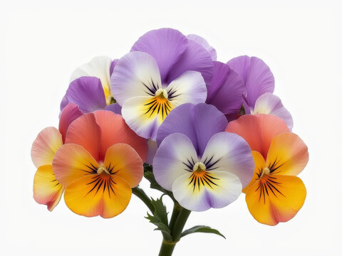 Vibrant pansy flowers in various colors create cheerful display