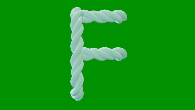 Alphabet animation from A-Z on green screen background. Alphabet animation in marshmallow theme. Suitable for children's learning. Green screen background.