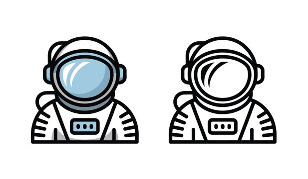 Astronaut Icons in Space Suit