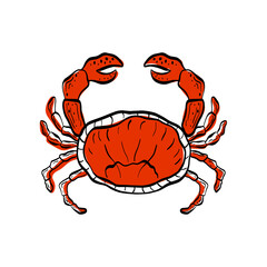 Minimal crab, lobster illustration. Ideal for seafood menus, restaurant branding, and gourmet marine product visuals