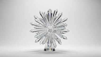 Sparkling crystal starburst Christmas tree topper with sharp facets and reflective surfaces
