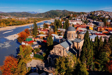Kutaisi city, aerial view, Holy Annunciation temple