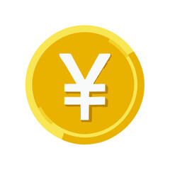 Fototapeta premium Japanese Yen Coin Illustration, Currency Symbol of Japan Finance Exchange