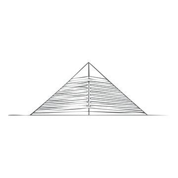 Pyramid Illustration Ancient Egyptian Architecture Line Art Simple Geometric Shape