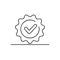 Obraz premium Cogwheel Tick Symbol: Gear with Check Mark for Approval and Validation