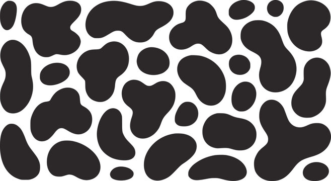 Black irregular blob pattern white texture blobs
