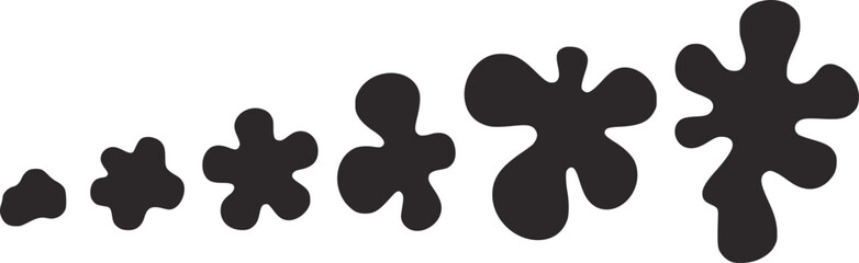 Minimalist black silhouette progression of abstract organic shapes