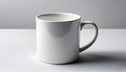 Obraz premium White Mug Mockup On White Background Photorealistic