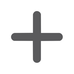 Obraz premium Gray Plus Sign Icon on a White Background, Isolated. Vector Element for Design.