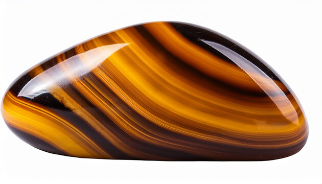 Tigers Eye Tumbled Rock Stone Gem Specimen Transparent Background Isolated Graphic Resource Cutout L