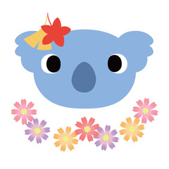 可愛いコアラのマーク　秋の紅葉