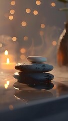 spa stones and water