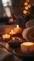 spa stones and candles