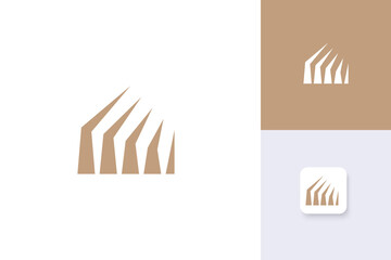 wood house icon logo design illustration vector template