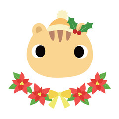 可愛いリスのマーク　冬のクリスマス