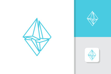 iceberg stone icon logo design illustration vector template