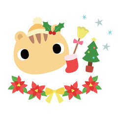 可愛いリスのマーク　冬のクリスマス