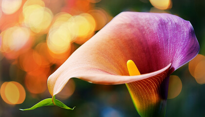 Vibrant Calla Lily Bloom Against Bokeh Background