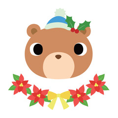 可愛いクマのマーク　冬のクリスマス