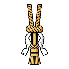 Shide decoration for shinto rituals. Perfect for cultural designs, religious themes, traditional japanese events, spiritual backgrounds, and ceremonial illustrations.