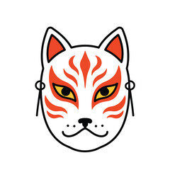 Kitsune mask, a popular japanese item, great for cultural designs, halloween costumes, traditionalthemed projects, and theatrical productions.