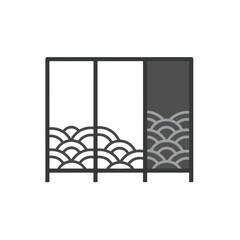 Decorative screen with wave patterns in a minimalist style. Perfect for modern interior design projects or digital backgrounds.