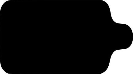 black rounded rectangle shape with curved right side on transparent background vector illustration isolated graphic design element