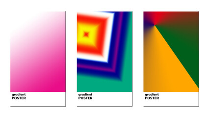 Modern gradient poster design with color transitions for branding, marketing and social media print, isolated transparent background, editable vector artwork ai illustration file,