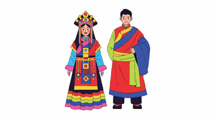 Vibrant traditional couple in ethnic wear