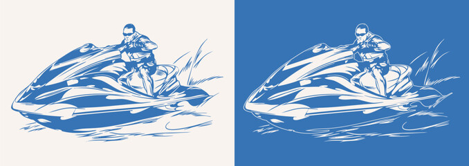 Water Sport Jet Ski Vector Illustration © Daru
