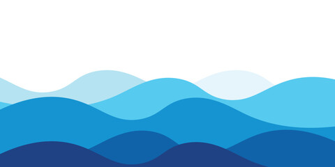 Sea waves layered vector background illustration and sea beach vector illustration.