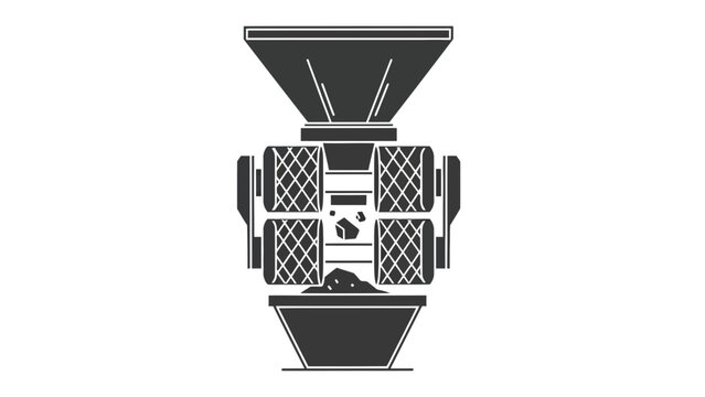 Industrial crushing machine icon.