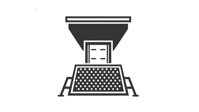 Industrial hopper machine icon for material processing.
