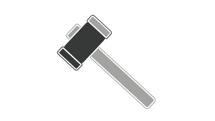Simple hammer icon illustration for construction or justice.