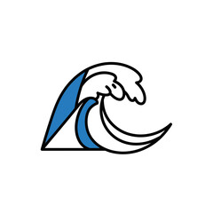 Stylized Ocean Wave Icon Design.