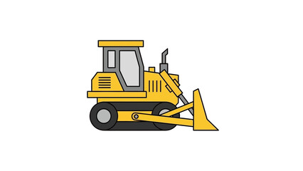 Yellow bulldozer heavy construction vehicle illustration 1.